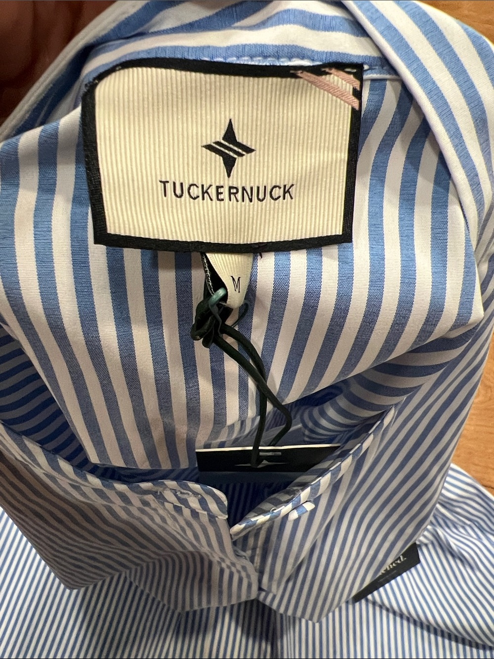TUCKERNUCK Blue Stripe Royal Shirt Dress Size Medium NWT - Picture 5 of 6